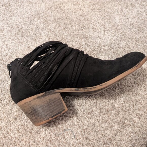 Fergalicious Black Fringe Bootie - Picture 2 of 5